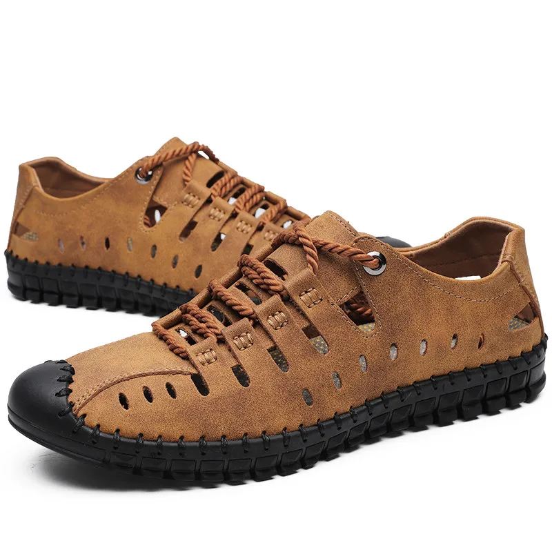 Новинка 2019 года летние мужские сандалии из натуральной кожи Повседневная обувь в