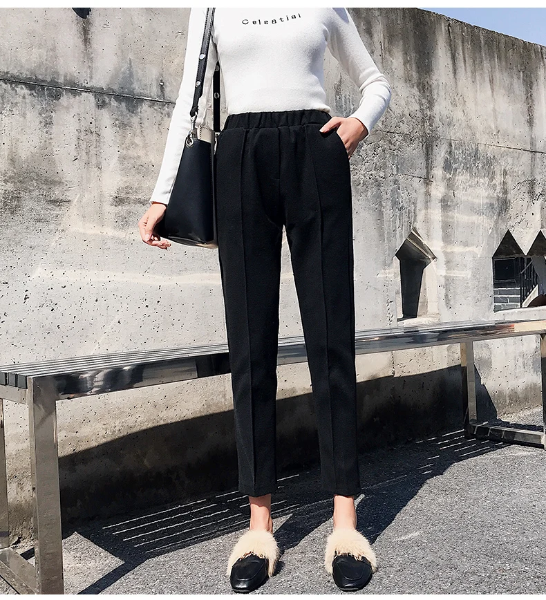 Осенне-зимние шерстяные штаны детские свободные штаны-шаровары в Корейском