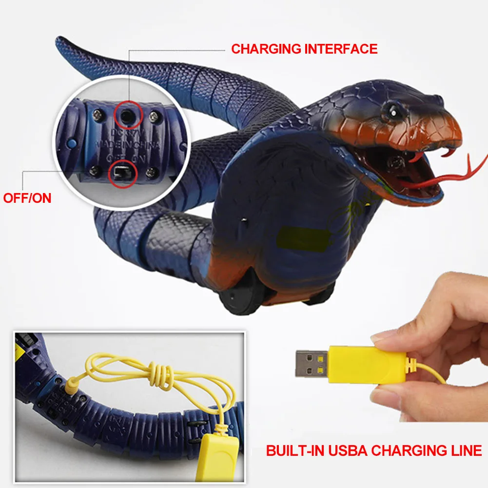 

Simulation Snake Gadgets For Kids Plastic Halloween Wireless Novelty Toy Infrared Animal Funny Remote Control Practical
