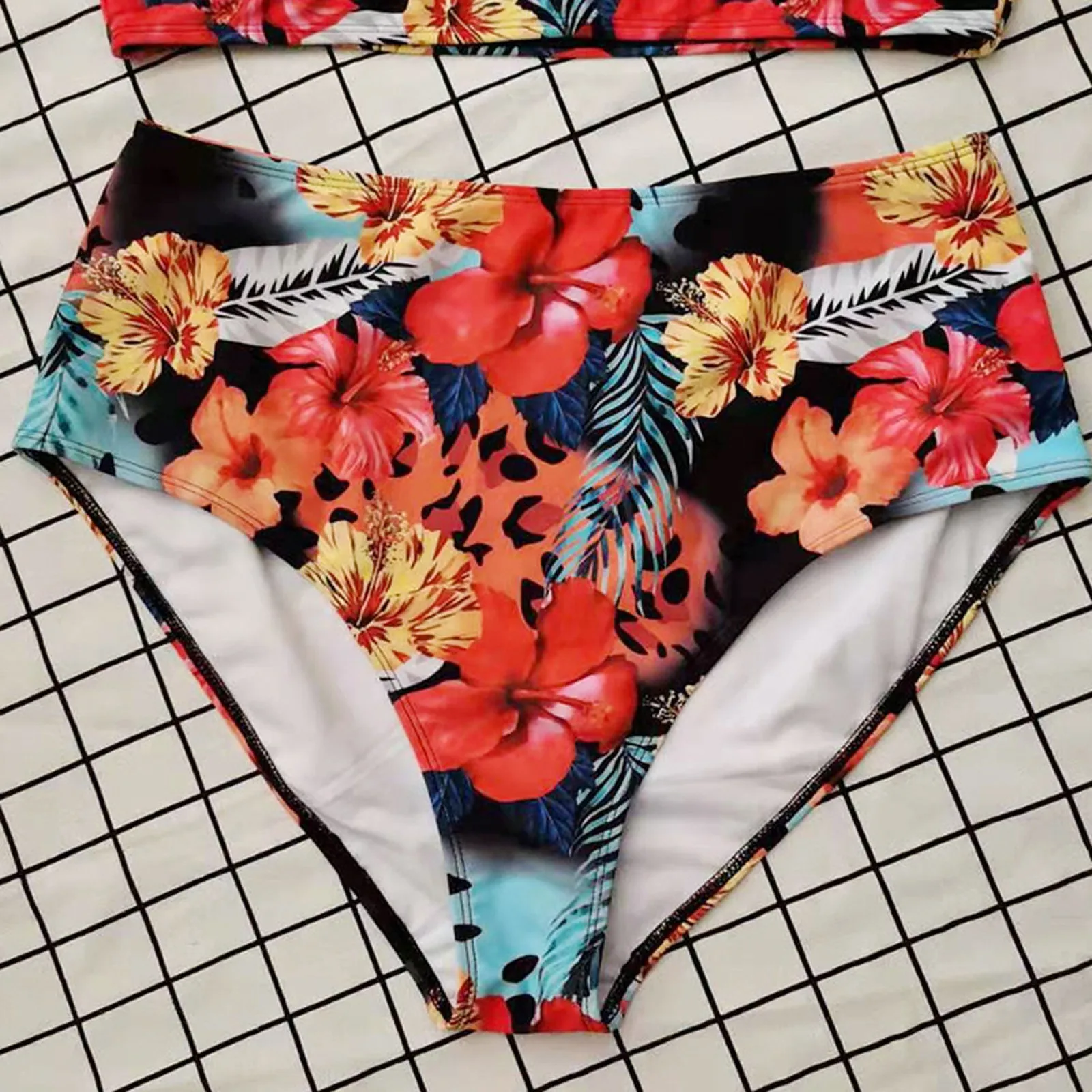 

2021 New Sexy Brazilian Bikini Set Women Floral Printed Split Biquini Female Cut Bikinis Swimwear Push Up Swimsuit Bath Suit