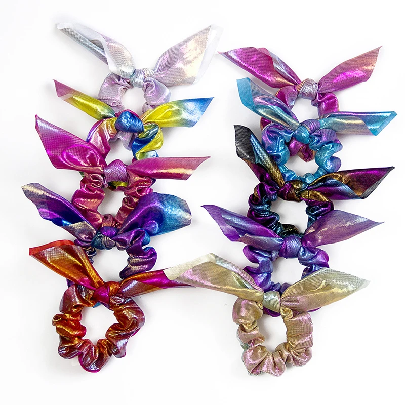 Модные аксессуары для волос женские резинки блестящие банты с блестками