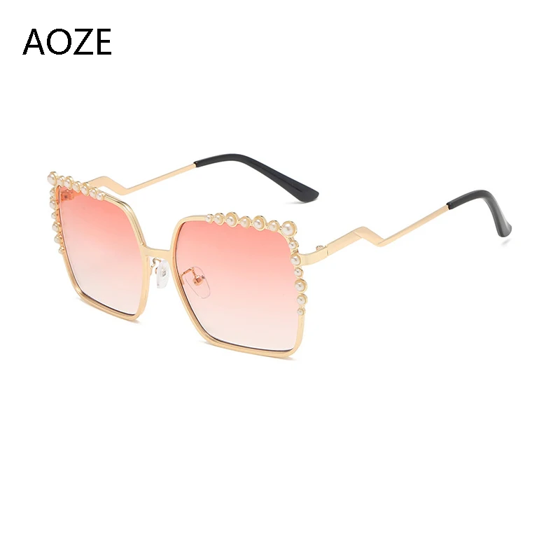 AOZE 2020 Новые Роскошные Жемчужные градиентные солнцезащитные очки женские
