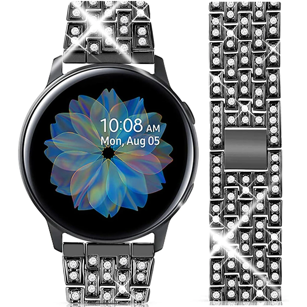 

Браслет металлический для Samsung Galaxy Watch 4 Classic, Алмазный стальной ремешок для часов 42 мм 46 мм Active 2 40 мм 44 мм Watch 3 41 мм 45 мм 20 мм 22 мм