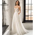 Винтажное пляжное свадебное платье трапециевидной формы на бретельках с открытой спиной кружевное платье с аппликацией из бисера с открытой спиной романтичное свадебное платье