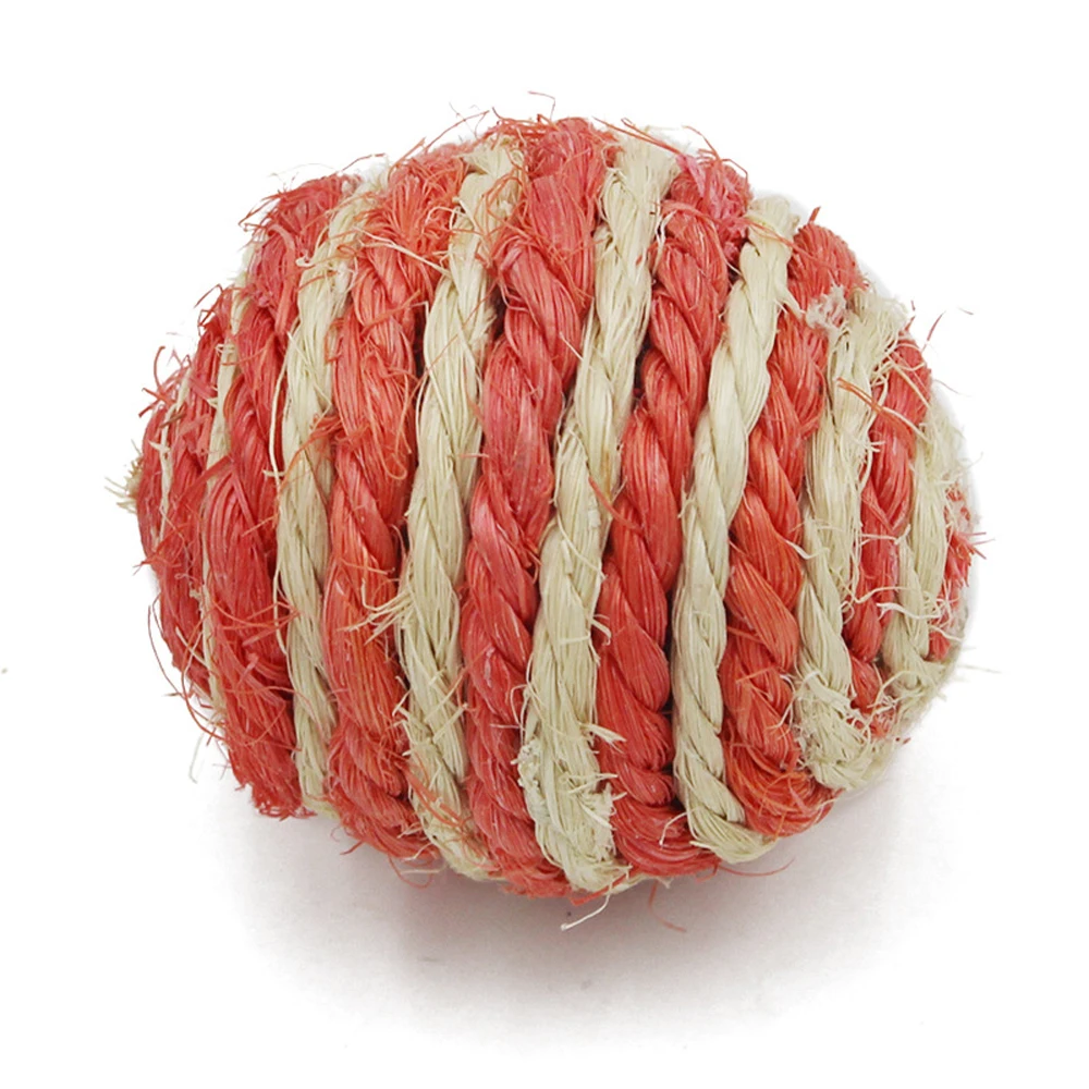 

Cat Pet Sisal Rope Weave Ball Catch Toys For Cat Pet Products Teaser Play Woven Ball Chewing Rattle Scratchs Chat