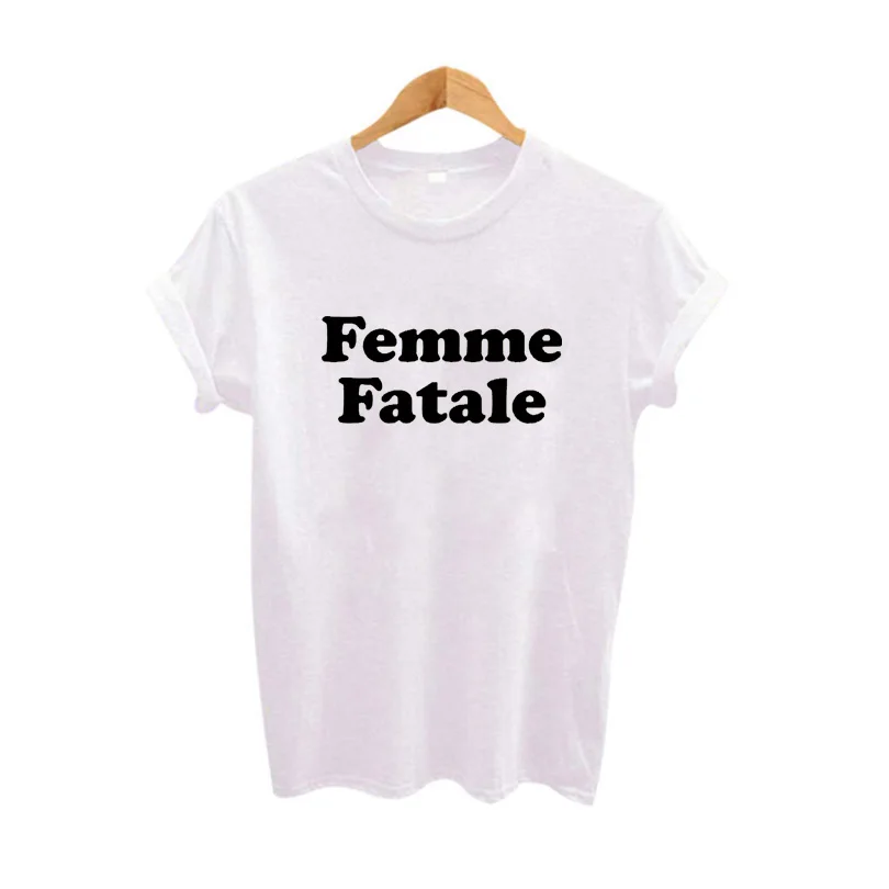 Hipster Music Tshirt Women  Femme Fatale Printed T-shirt Tumblr Tops Harajuku Women Clothing Tee Shirt