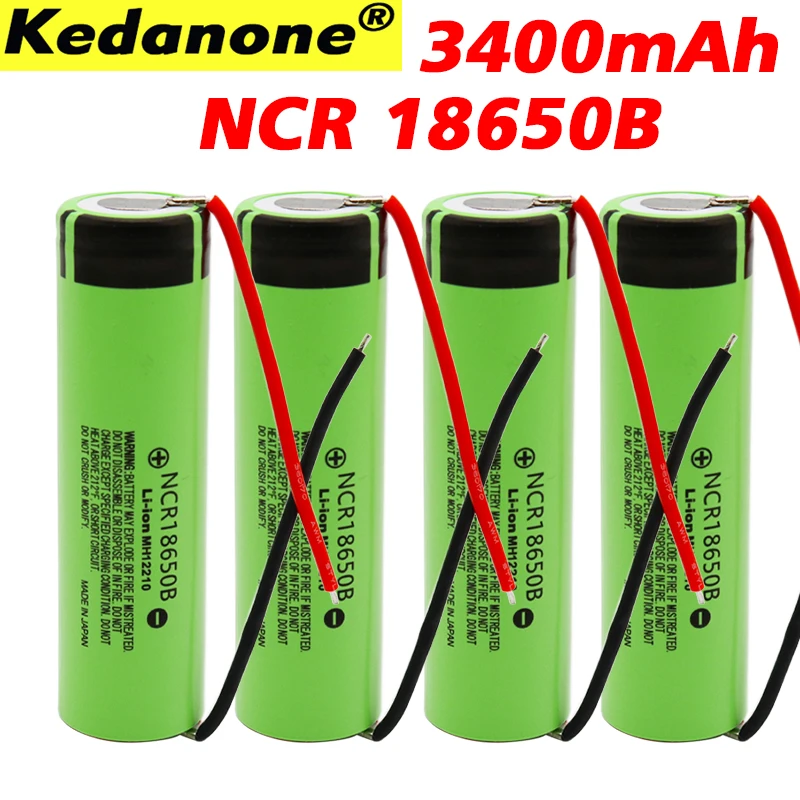 

100% New Original NCR18650BDIY + 3.7V/4.2V To 3400 MAh 18650 Lithium Rechargeable Battery for Panasonic Battery Outgoing Line