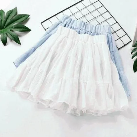 2020 Летние Женские однотонные юбки в консервативном стиле женские шифоновые