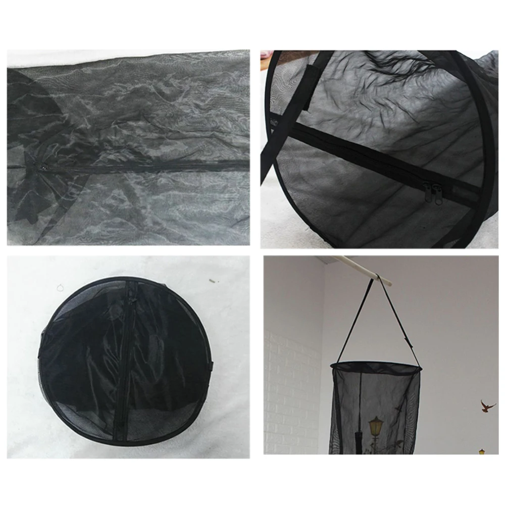 

Black Folding Hanging Insect Cage Light Transmission Breathable Plant Insect Mesh Housing