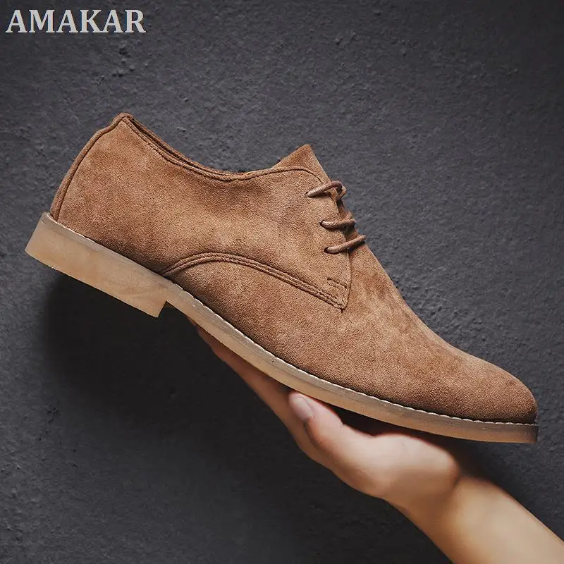 

Мужские замшевые туфли оксфорды, Классическая Свадебная обувь, английский тренд, повседневная обувь на плоской подошве