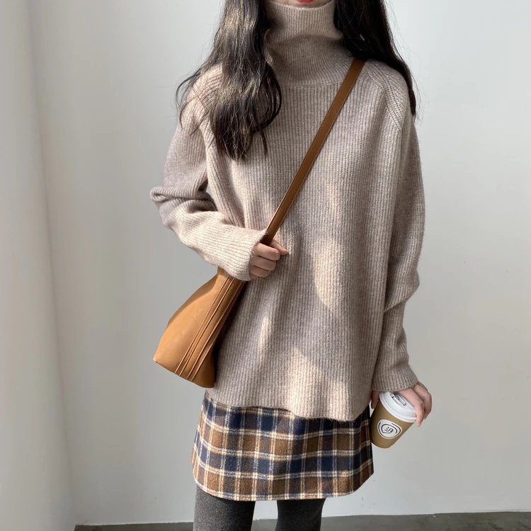 

Women's Turtleneck Sweater 2020 Winter/winter warm soft knit jumper Women's cashmere sweater thickened solid color