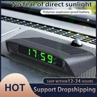 Портативные автомобильные цифровые часы на солнечной батарее, с ЖК-дисплеем и отображением температуры, часы с подсветкой, электронные часы с отображением температуры