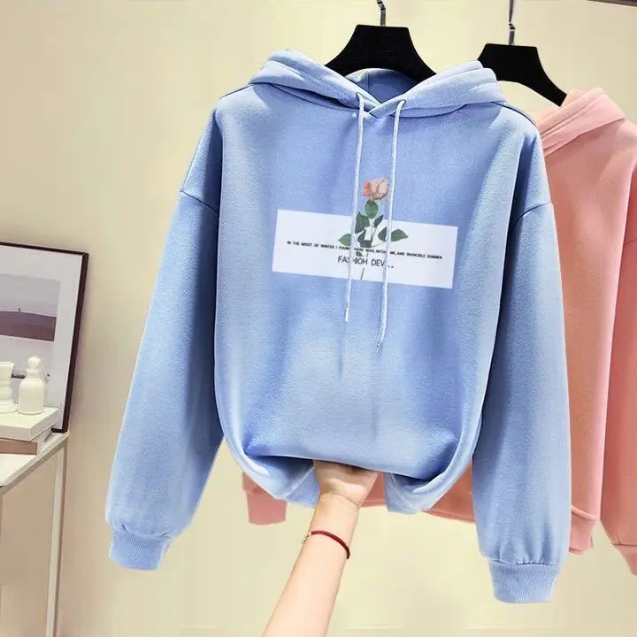 

Flower Pullovers Women's Casual Wear Autumn and Winter Hoodies Women