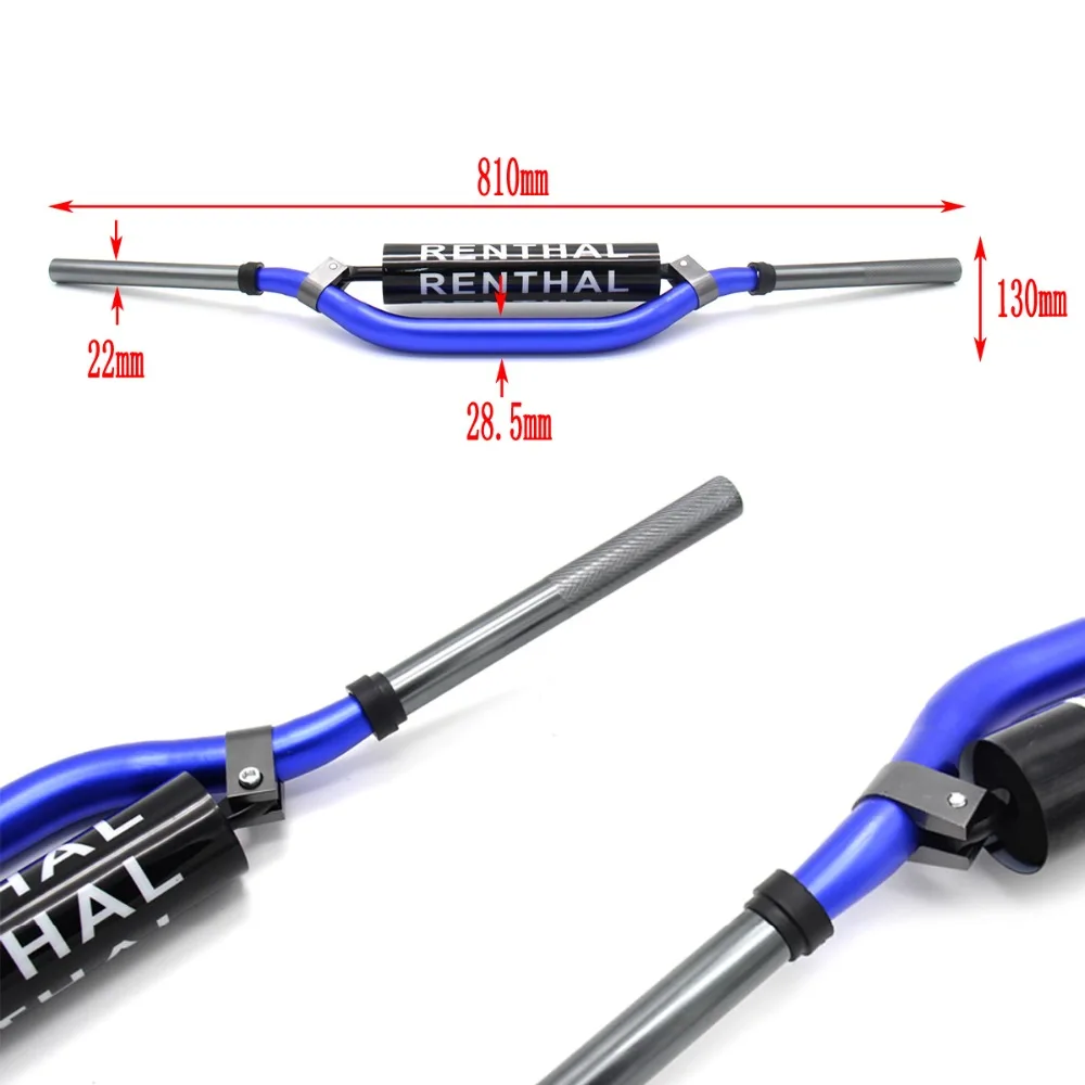 Руль для мотоцикла RENTHAL 1/8 дюйма 28 мм 7075 CNC CRF YZF KLX RMZ EXC | Автомобили и мотоциклы