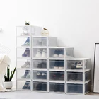 Прозрачная коробка для хранения обуви, стеллаж для обуви, утолщенный женский Органайзер, комбинированная коробка для обуви