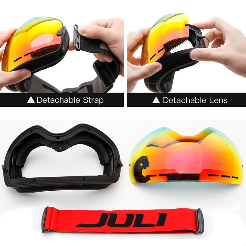 

Snow Sports Goggles with Anti-fog UV Protection for Men Women Youth Interchangeable Lens - Premium Goggles