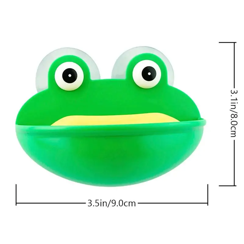 

1 Pc Cartoon Frog Soap Holder Kids Soap Dish Punch Free Bathroom Sink Drain Rack Soap Draining Holder Storage Rack