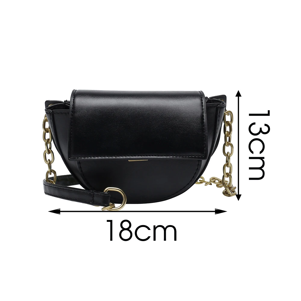 

High Quality Pu Leather Solid Color Saddle Bag For Women 2020 Summer Mini Shoulder Messenger Bag Lady Vintage Handbags And Purse