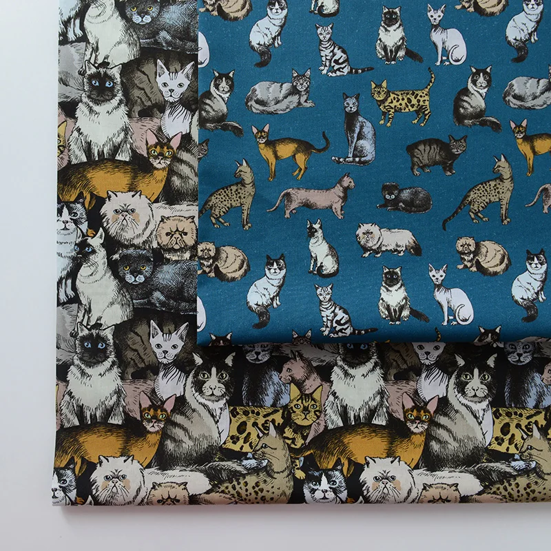 

Half Meter Cartoon Dog Cat Print 100% Cotton Fabric For Summer Children Garment Shirt Handmade DIY Sewing Tissue T1706