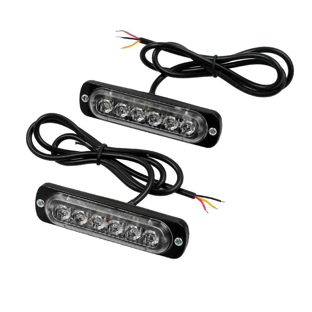 Justech 2x12 v 24v Янтарный стробоскоп 6 светодиодный фонарь оранжевый гриль пробоя машинка с подсветкой аварийный светильник