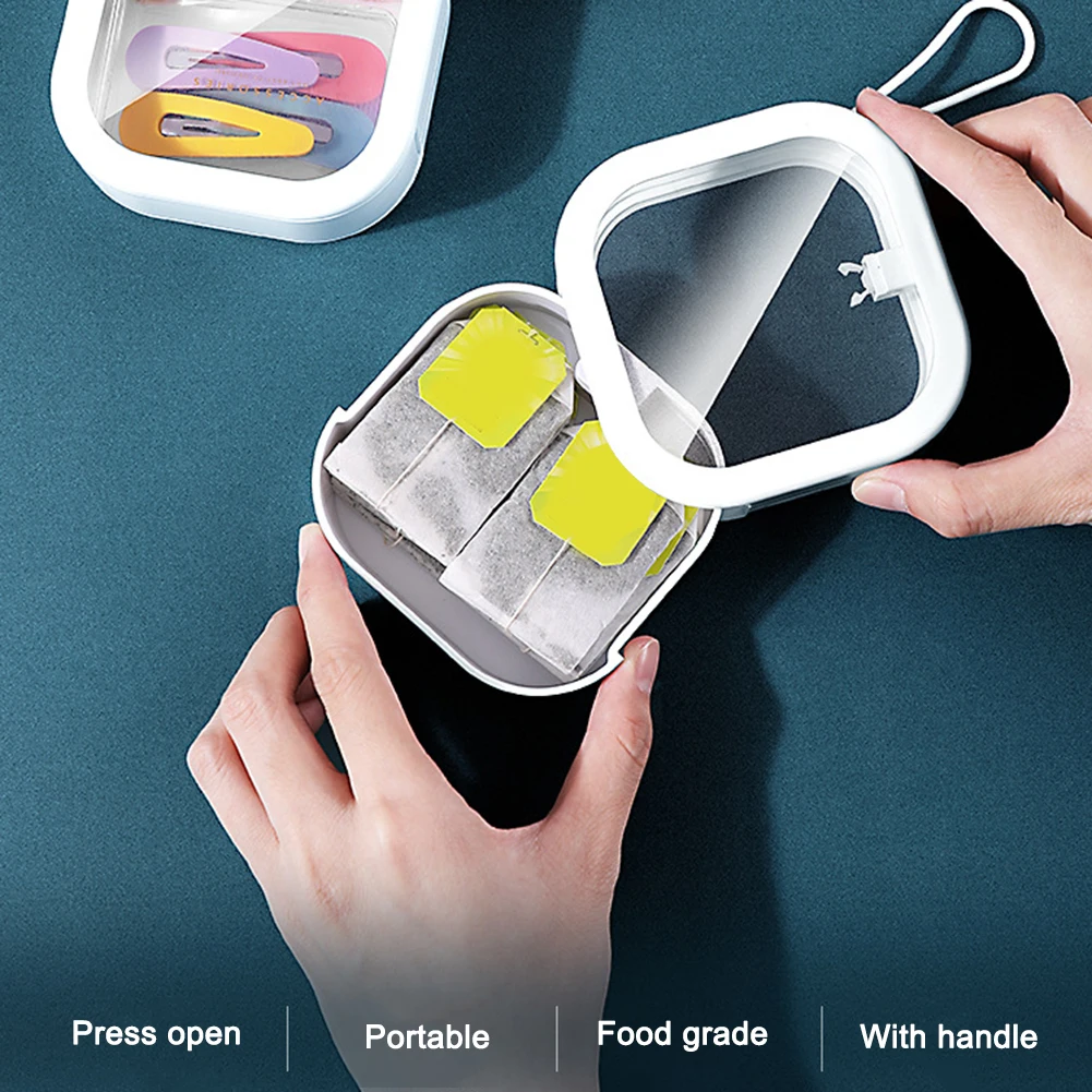 

Mini Fashion Portable Storage Box Pocket Organizer Travel case with Tether Candy Hairpin Cotton Swab Tea Pill Travel Storage Bag