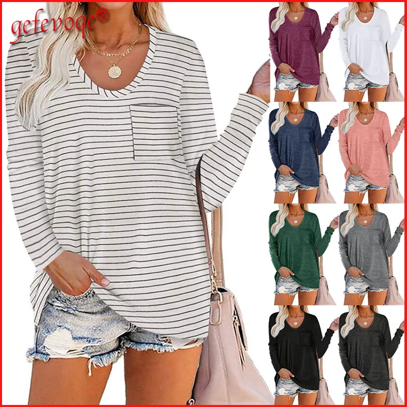 Осень 2021 Повседневная Базовая футболка в стиле Харадзюку Женская однотонная