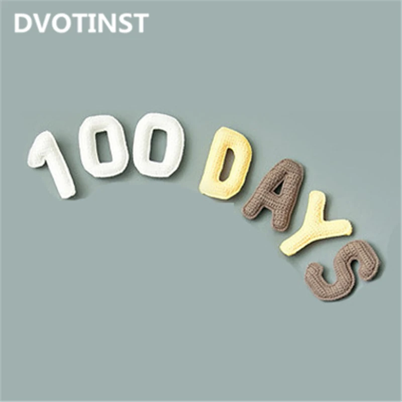 Реквизит для фотосъемки новорожденных Dvotinst 100 дней креативные вязаные буквы