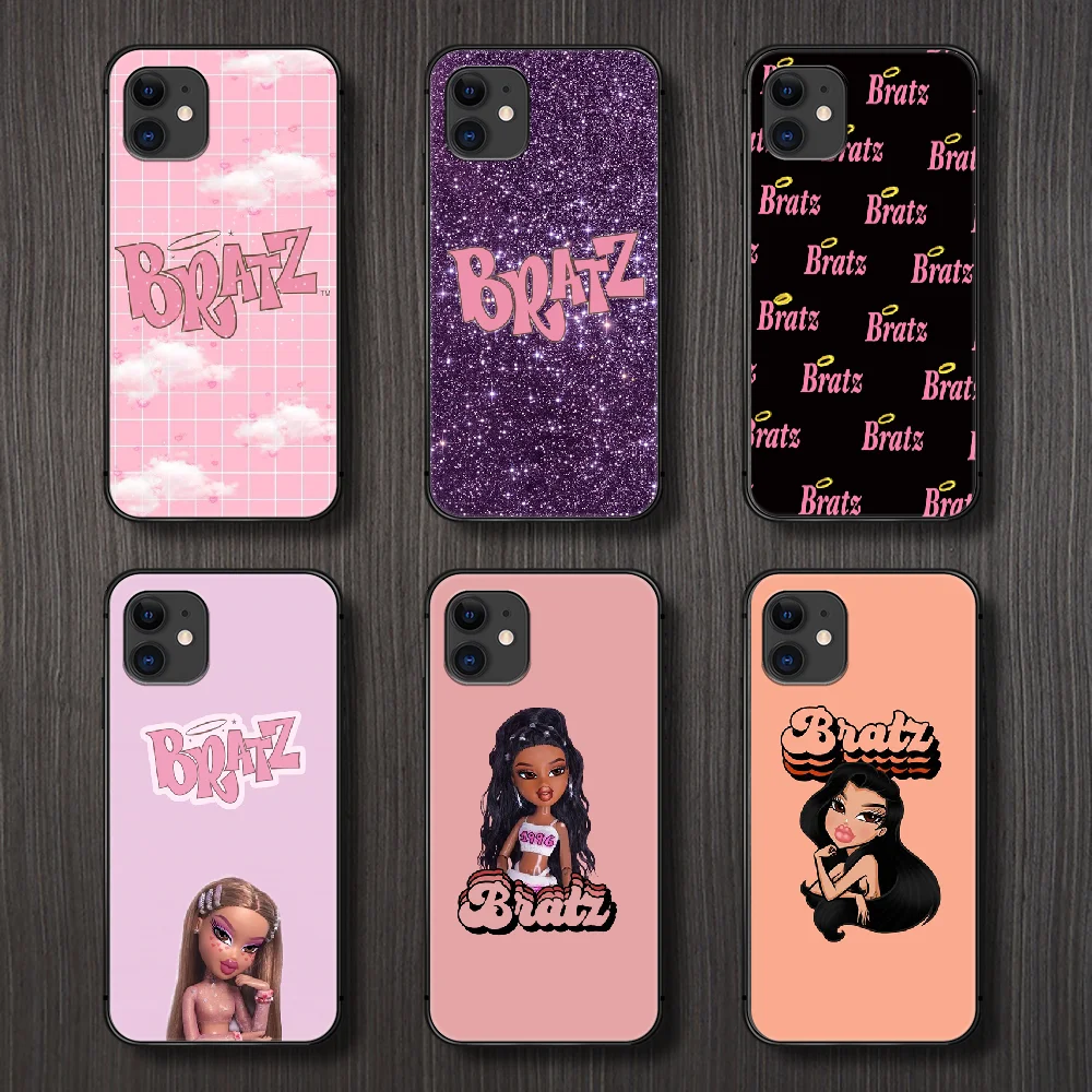 Fashion Luxury Brand Doll Bratz Phone Case Cover Hull For iphone 5 5s se 2 6 6s 7 8 plus X XS XR 11 PRO MAX black Etui soft | Мобильные
