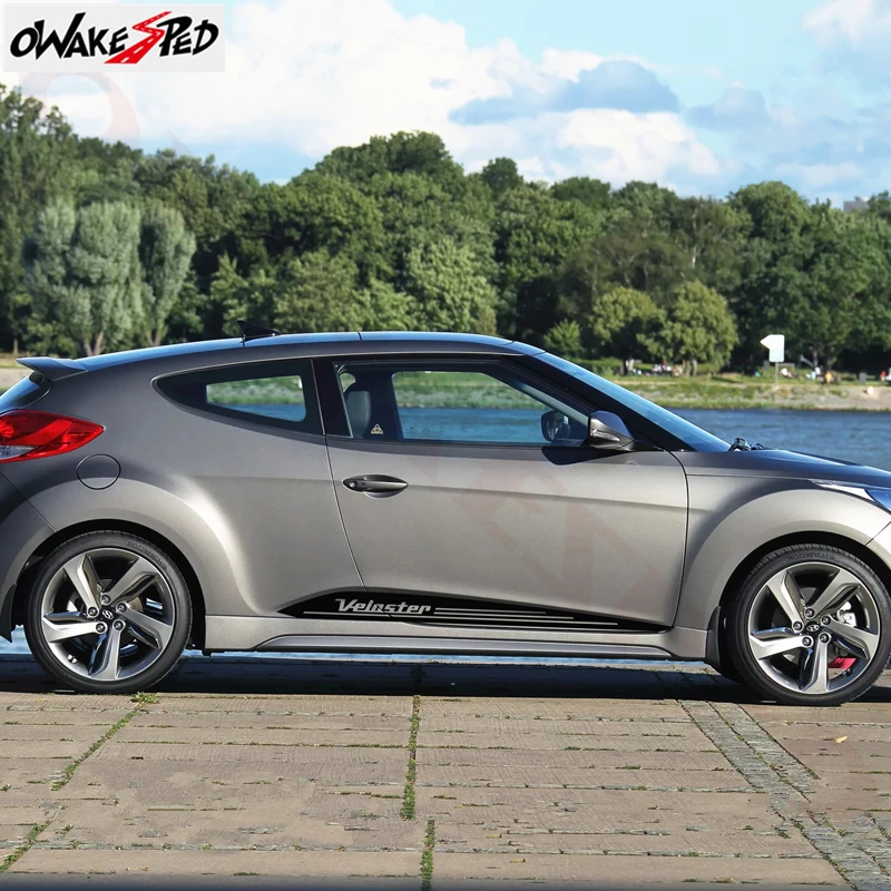2 шт. наклейка в полоску на боковую дверь автомобиля для Hyundai Veloster 2011-2017