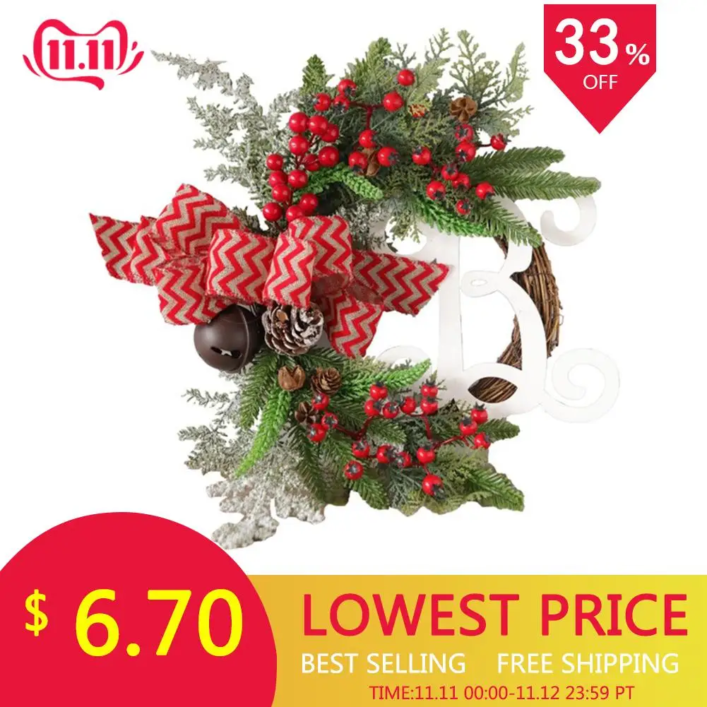 Новый рождественский ротанговый венок круглый ручной работы новогодний