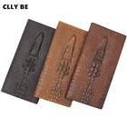 Модные Винтажные кожаные кошельки и бумажники с крокодиловым узором для мужчин 2020 стильные длинные кошельки высокого качества с 3D крокодиловым узором