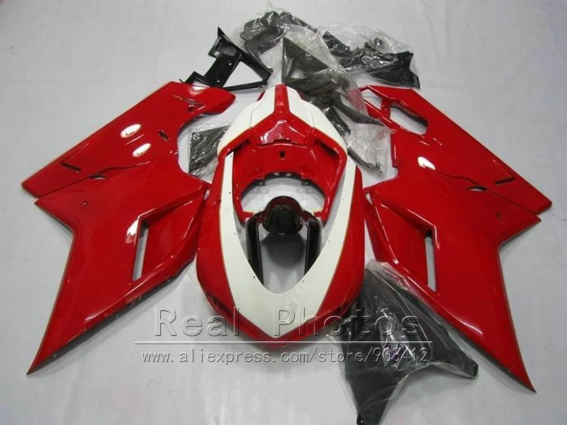 Комплект пластиковых обтекателей для кузова Ducati 848 1098 1198 07 08 09 10 11 набор темно