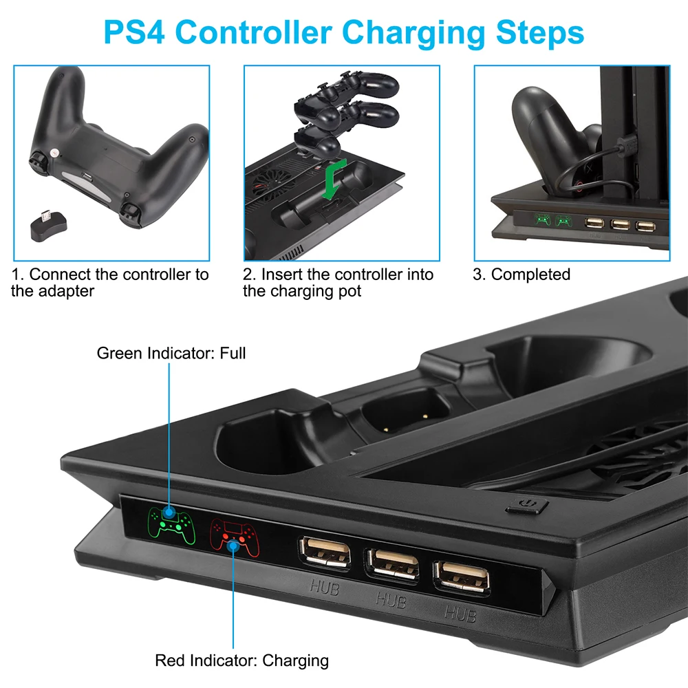 Док станция для консоли PS4 Pro обновленная вертикальная подставка светильник