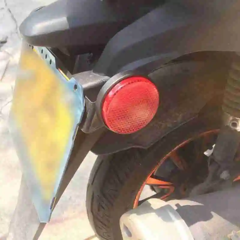 

Motorcycle red yellow reflector safety warning retro ATV ve accessories universal trailer screw reflector off-road round bi J9H1