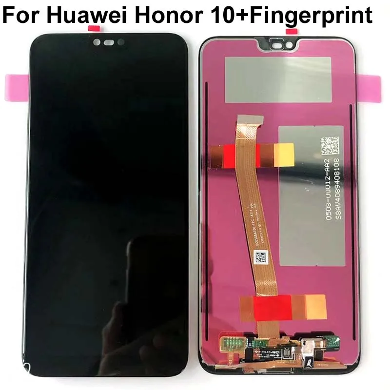 Протестированный для 5,84 'huawei Honor 10 COL-L29 ЖК-дисплей+ кодирующий преобразователь сенсорного экрана в сборе Замена+ отпечаток пальца
