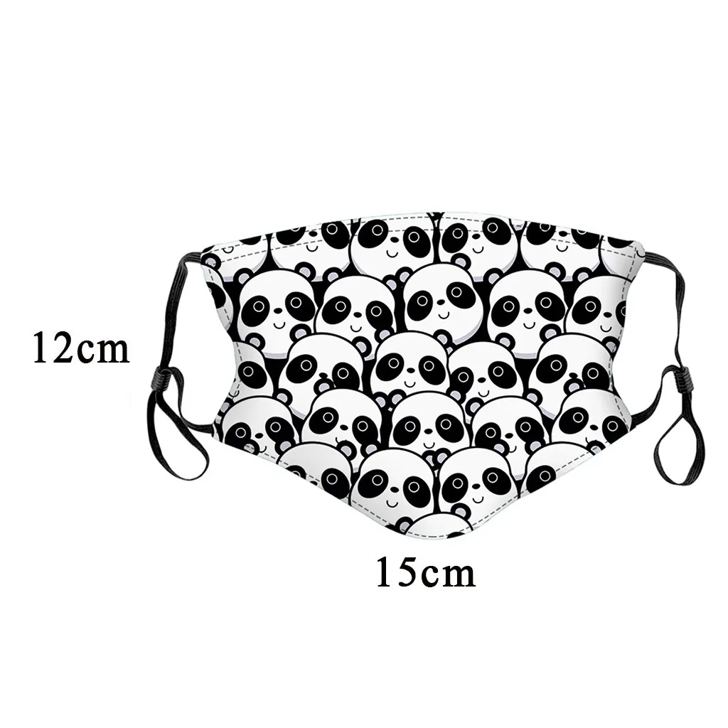 

5PCS Mask+10PC Filter Kids Children Cute Cartoon-Panda Prints Face Mask Outdoor Dustproof Reusable Cotton Mask funda mascarilla