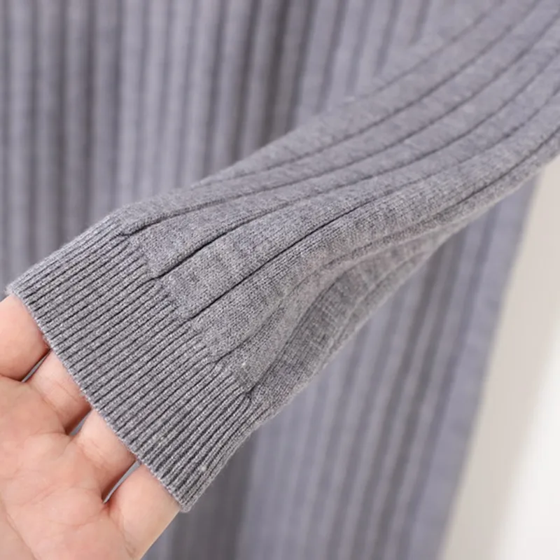 GIGOGOU женское платье-свитер с длинным рукавом зимнее плотное платье-пуловер