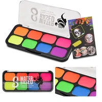 8color face body paint palette art uv glow in the dark makeup halloween party fancy dress beauty facial painting tattoo palette