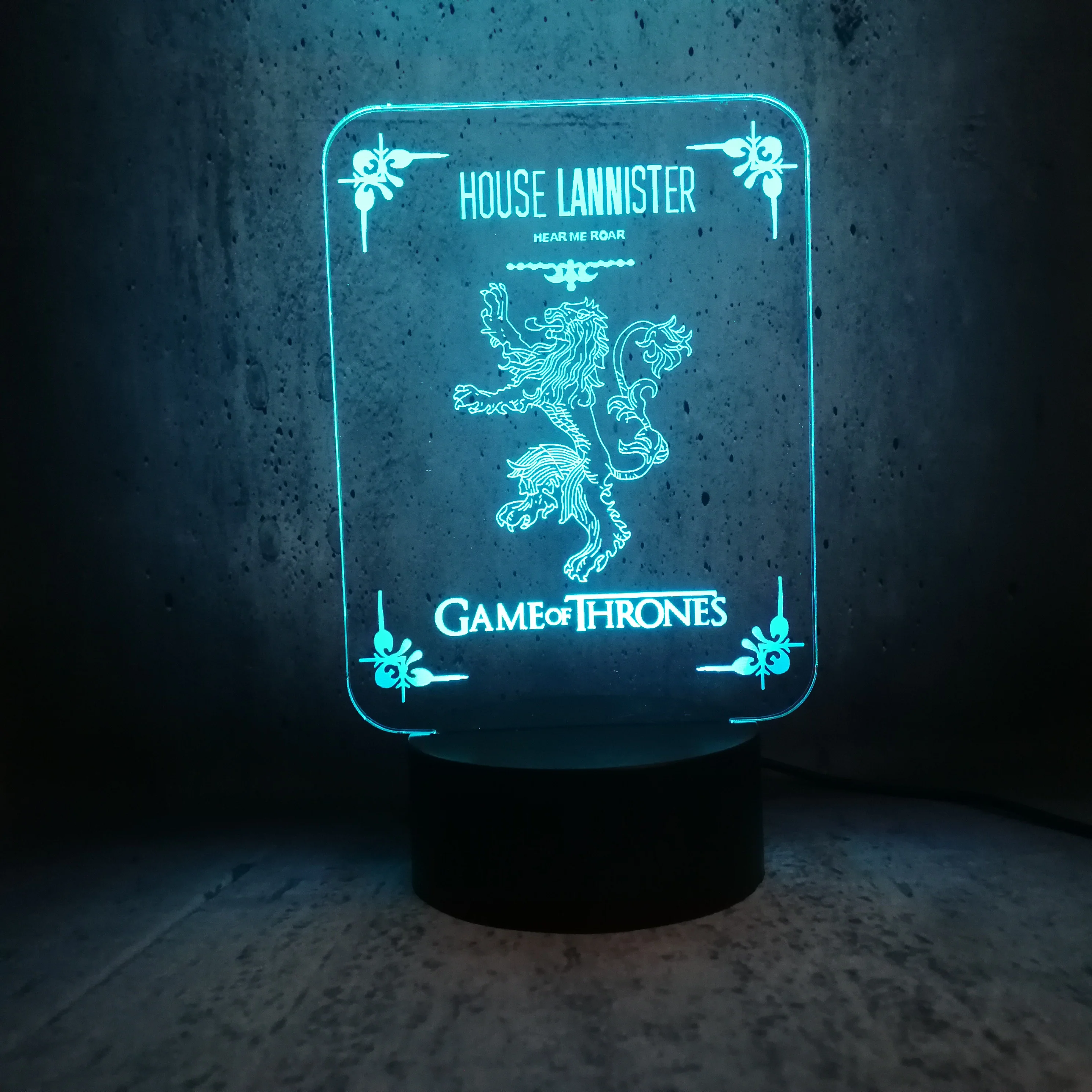 Дом Ланнистеров Луна лампа звук 3D светодиодный светильник Игра престолов ночник