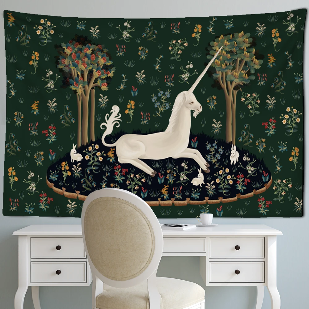 

Sheep Oil Painting Tapestry Wall Hanging Palace Character Bohemian Style Tapiz Kawaii Girl Dormitory Home Decor