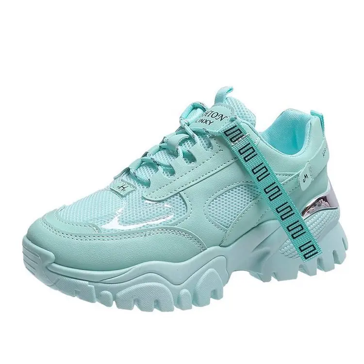 

NAUSK Women Sneakers Fashion Breathable Female New Mesh Sports Shoes Soft Thick Bottom Student Casual Shoes Mesh Zapatos Mujer