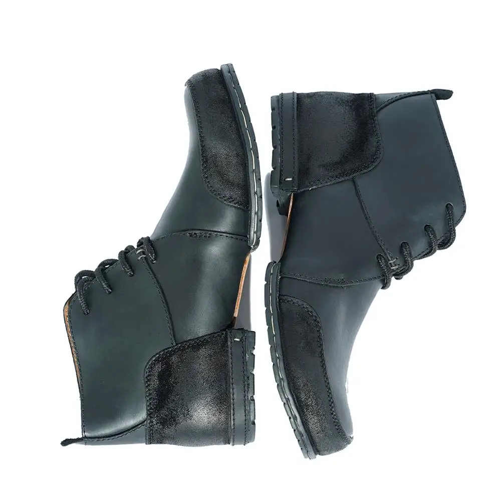 OTTO ZONE Top Quality Handmade Genuine Cow Leather Ankle Boots Fashion Martin Men Rivet Patchwork Casual Shoes EU 39-45 | Обувь