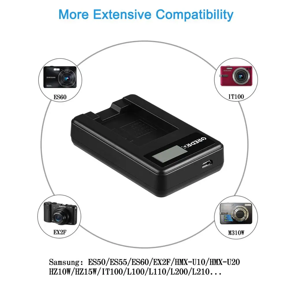 Аккумулятор 1300 мАч SLB-10A SLB 10A SLB10A зарядное устройство USB с ЖК-дисплеем для Samsung EX2F