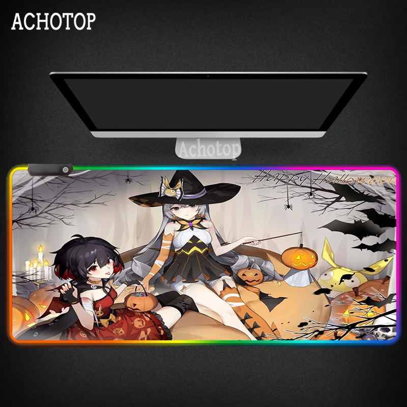 

Anime Honkai Impact 3rd Pad Mouse kawaii Computer Gamer Locking Edge Mouse Pad XXL Keyboard PC Mats LED Light Gaming Mouse Pad