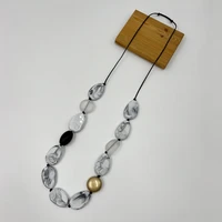 karakale goth fashion jewelry sweater chain long necklace vintage charms acrylicresinwood bead necklace for women accessories