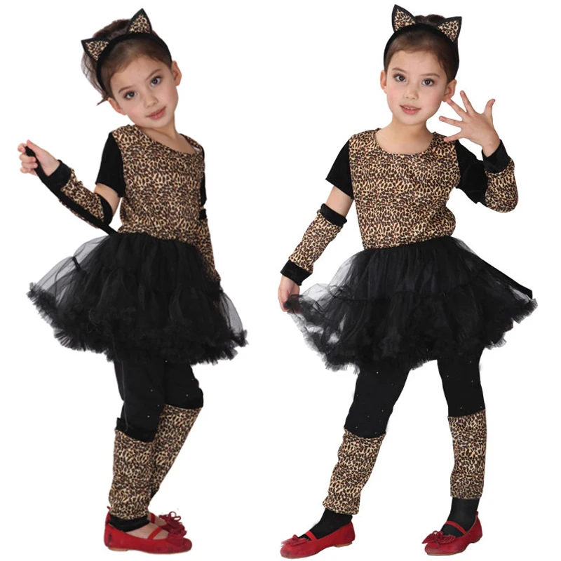 

Umorden Girl Animal Wild Little Leopard Costume Short Tutu Dress for Girls Kids Halloween Carnival Party Costumes Disfraz