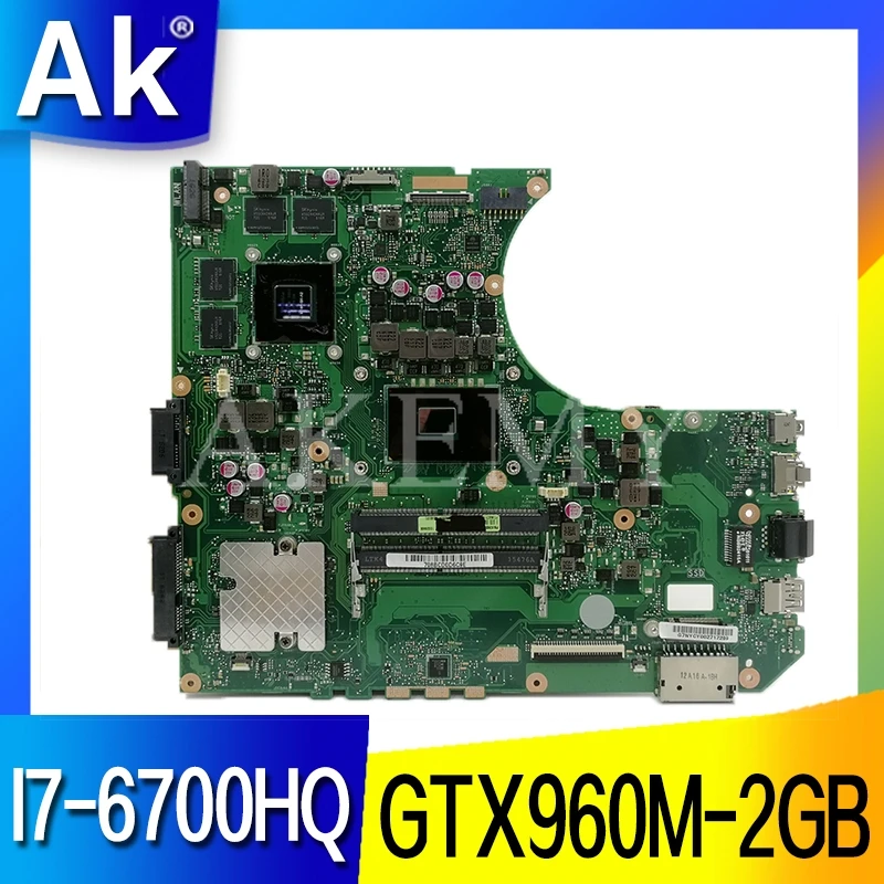 

N552VW ноутбука материнская плата ASUS VivoBook Pro N552VW N552VX N552V оригинальной материнской платой HM170 W / I7-6700HQ GTX960M-2GB