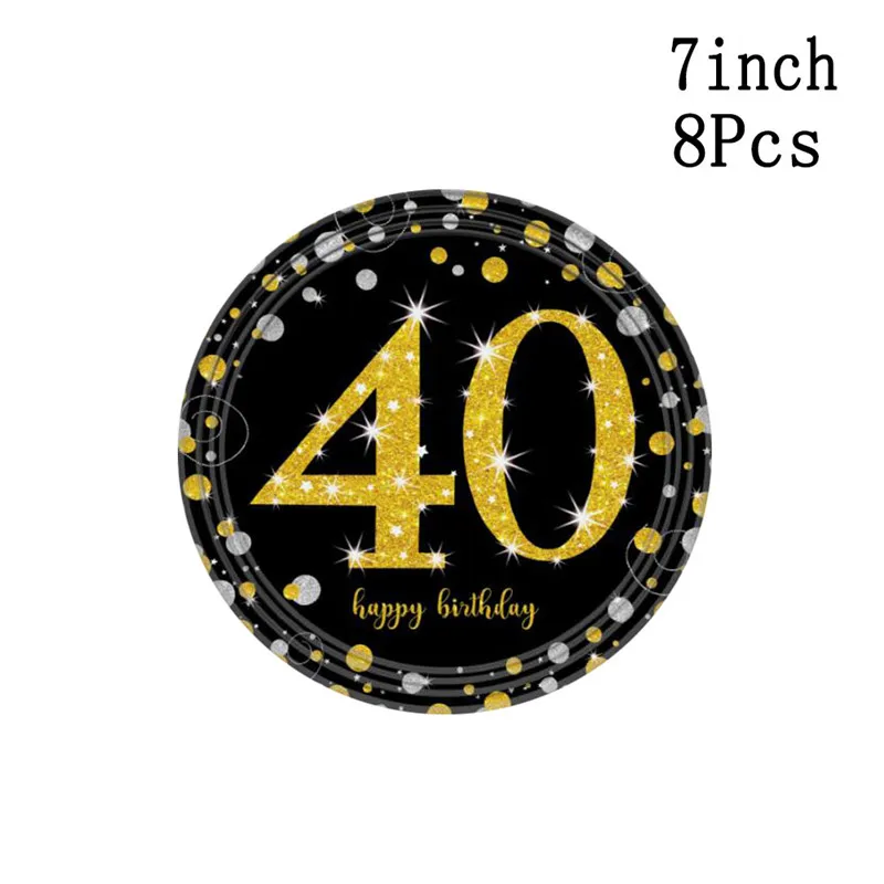 8Pcs Paper Plates Chicinlife 1 шт. 30 40 50 60 лет Очки День рождения Юбилей Мужчины Женщины забавная оправа для очков фото стенд Реквизит Поставки - Цвет: 8Pcs Paper Plates