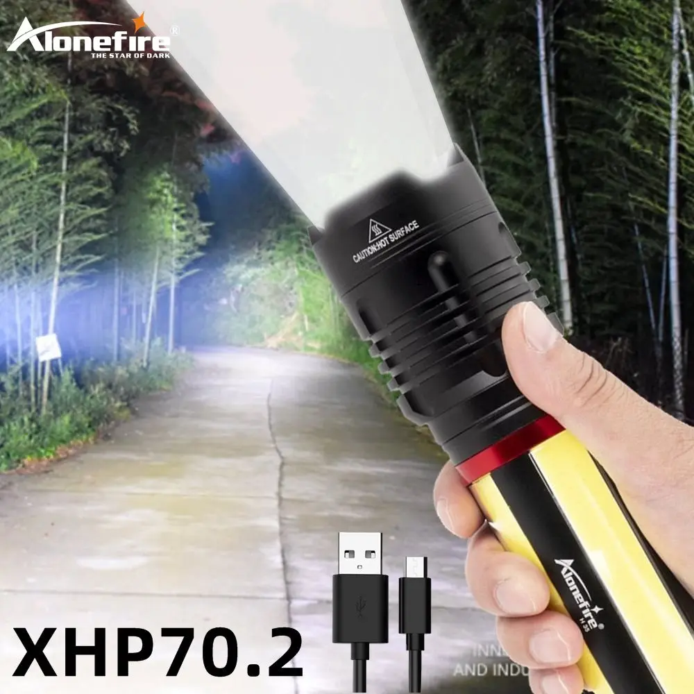 Alonefire H35 xhp70.2 + COB самый мощный светодиодный перезаряжаемый фонарик USB