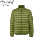 Пуховик NewBang 6XL 7XL мужской, ультра легкий, с воротником-стойкой, зимняя ветровка, теплая легкая парка